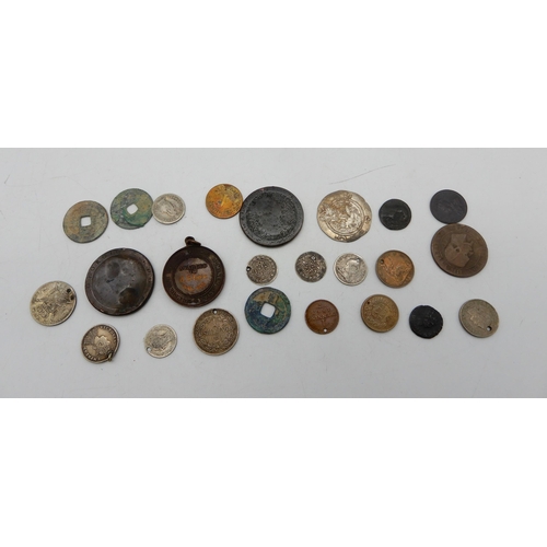 374 - A small collection of coins and tokens