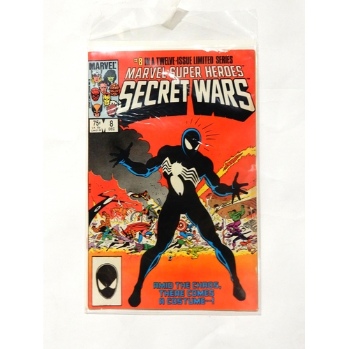 460A - A collection of comics including Marvel Super Heroes Secret Wars 8 (Origin of Spider-man's black cos... 