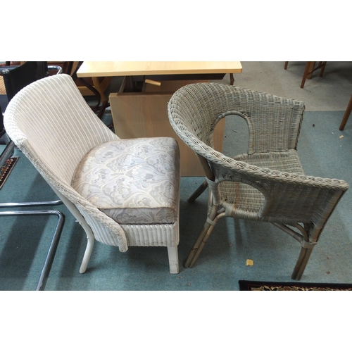 100 - A lot of two Lloyd loom style bedroom chairs (2)