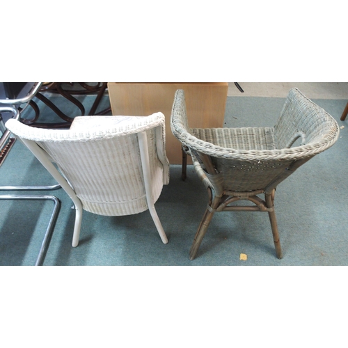 100 - A lot of two Lloyd loom style bedroom chairs (2)