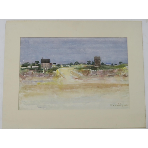 1009 - WILLIAM CROSBIE RSA RGI (1915-1999)FOUR UNFRAMED LANDSCAPES Watercolour, some signed and inscri... 