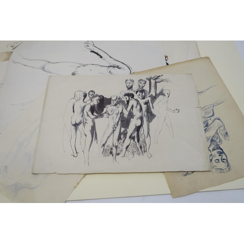 1010 - WILLIAM CROSBIE RSA RGI (1915-1999)A COLLECTION OF LIFE DRAWINGS AND FIGURE STUDIES In various ... 