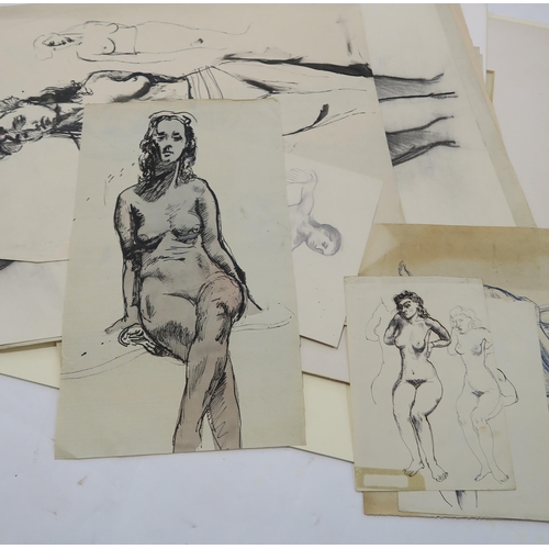 1010 - WILLIAM CROSBIE RSA RGI (1915-1999)A COLLECTION OF LIFE DRAWINGS AND FIGURE STUDIES In various ... 