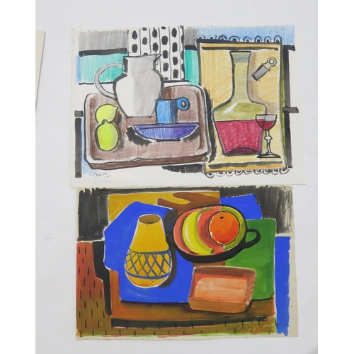 1013 - WILLIAM CROSBIE RSA RGI (1915-1999)A QUANTITY OF UNFRAMED STILL LIFES ON PAPER In various media... 