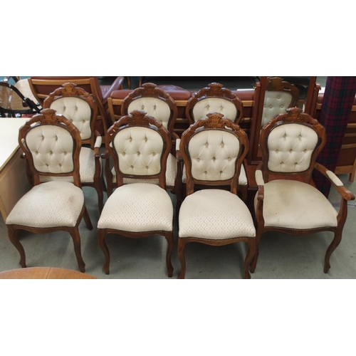 102 - A 20th century cheval mirror and seven 20th century parlour chairs (8)