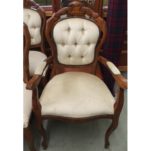 102 - A 20th century cheval mirror and seven 20th century parlour chairs (8)