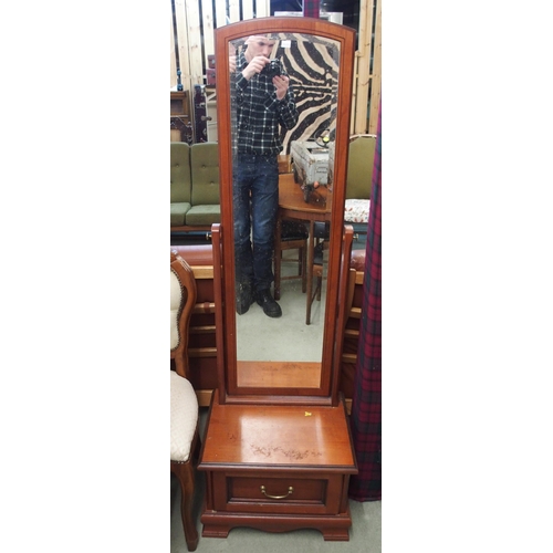 102 - A 20th century cheval mirror and seven 20th century parlour chairs (8)