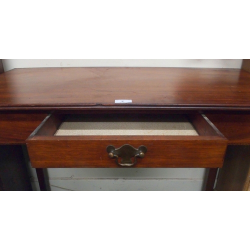 2 - A late Victorian mahogany single drawer hall table on square supports, 73cm high x 97cm wide x 48cm ... 