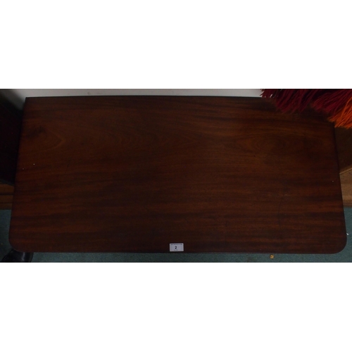 2 - A late Victorian mahogany single drawer hall table on square supports, 73cm high x 97cm wide x 48cm ... 