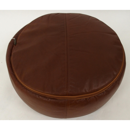 65 - A contemporary leather poof soft footstool