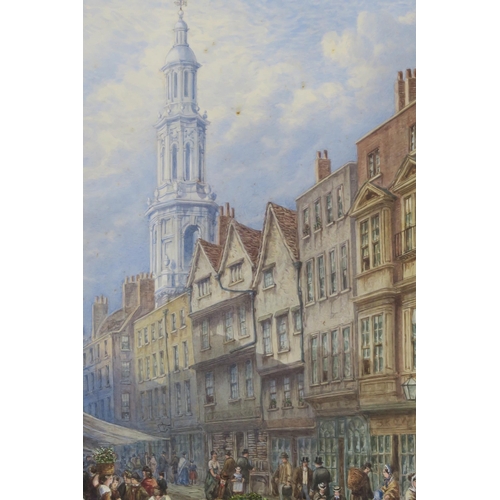 711 - WILLIAM RICHARDSON (BRITISH) CHURCH TOWER FROM STREET Watercolour, signed lower right, dat... 