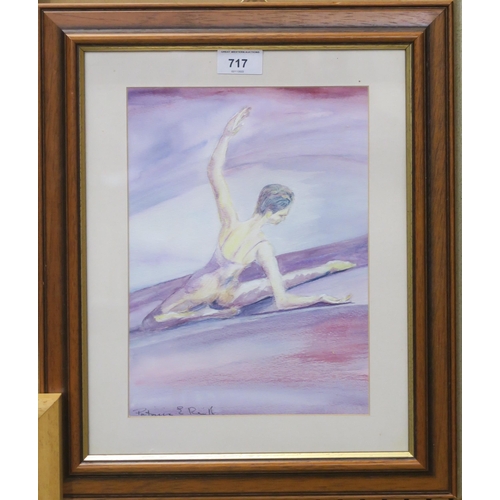 717 - PATRICIA E REITH (SCOTTISH) BALLERINA Watercolour, signed lower left, 28 x 20cm... 