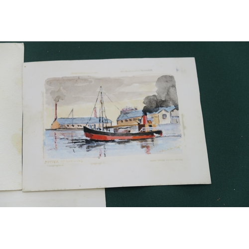 728 - JOHN MILLER THREE UNFRAMED WORKS OF STEAMBOATSWatercolour on paper, signed, 9 x 14cm (3)... 