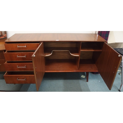 78 - A mid 20th century stained teak sideboard, 83cm high x 153cm wide x 46cm deep