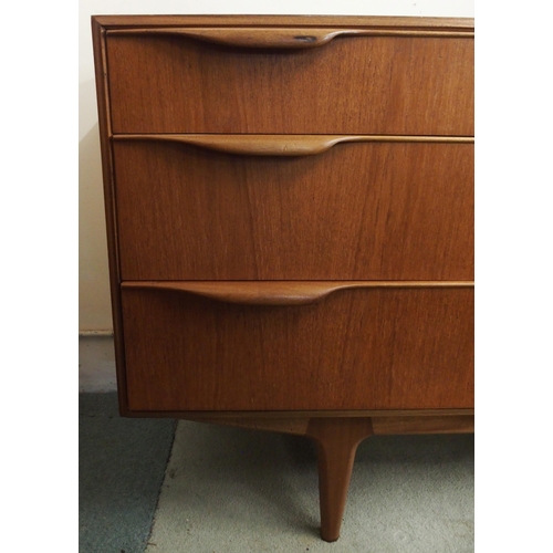 86 - A mid 20th century teak A.H. McIntosh of Kirkcaldy sideboard with pair of cabinet doors by three dra... 