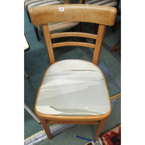 94 - A mid 20th century Formica topped kitchen table, kitchen chair and stool (3)