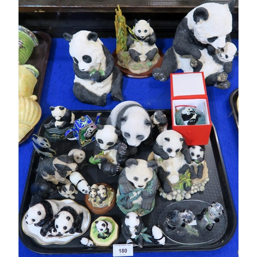 180 - A collection of Panda figures, cruet, Trade Aid teapot etc