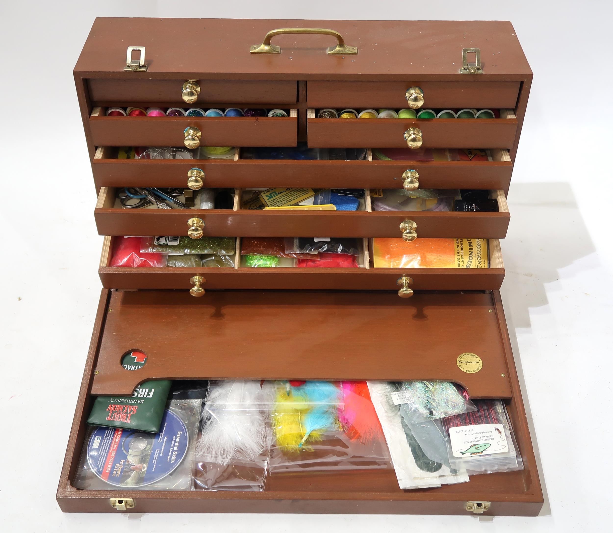 FISHING TACKLEA multi-drawer collector's case, containing an array