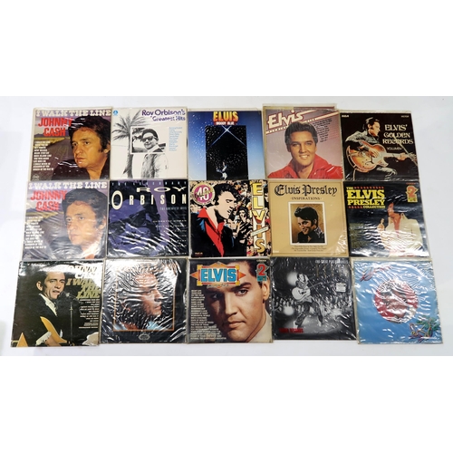 445 - A quantity of vinyl LP records, primarily Elvis Presley and Johnny Cash (4 boxes)