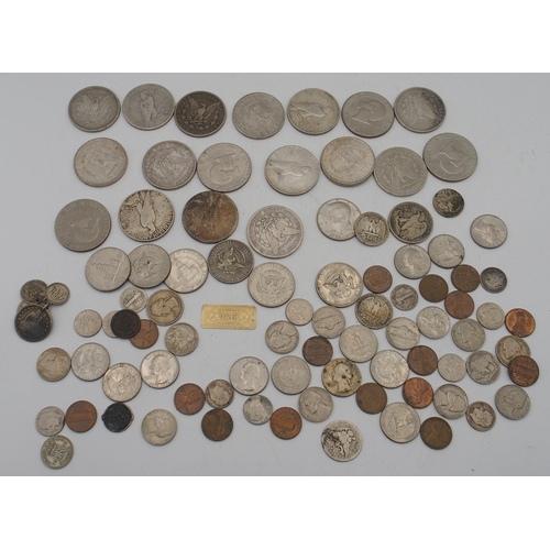 349 - U.S.A. COINS with dollars, half dollars, quarter dollars, ten cents, five cents and one cent and a o... 