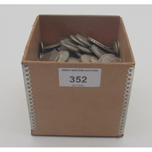 352 - A quantity of British and international coinage Victorian examples