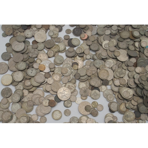 354 - A lot of various mostly British coins with crowns, shillings etc