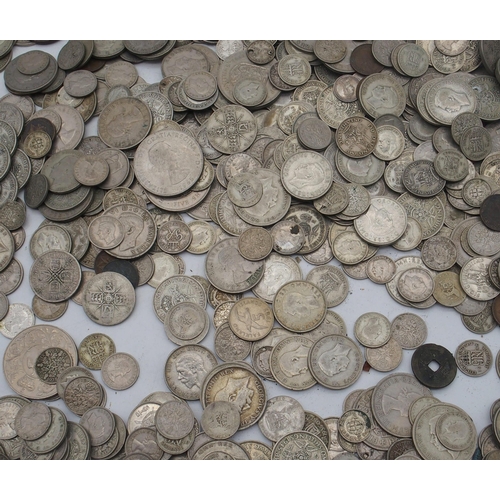 354 - A lot of various mostly British coins with crowns, shillings etc