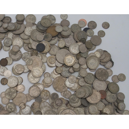 354 - A lot of various mostly British coins with crowns, shillings etc