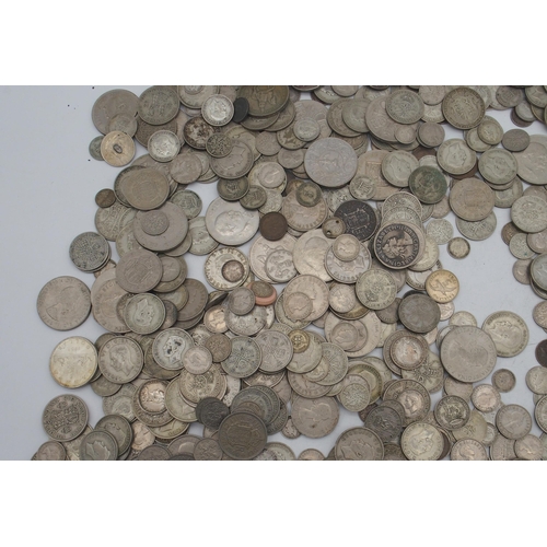 354 - A lot of various mostly British coins with crowns, shillings etc