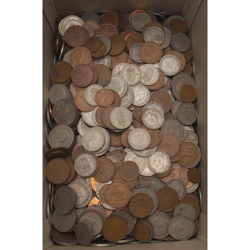 360 - A lot of brass three pence pieces, shillings and two shillings etc