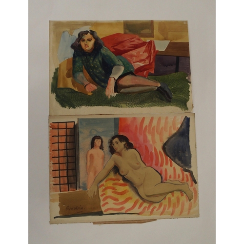 904 - WILLIAM CROSBIE RSA RGI (1915-1999)A QUANTITY OF COLOUR WORKS, MAINLY FIGURATIVE Watercolour an... 