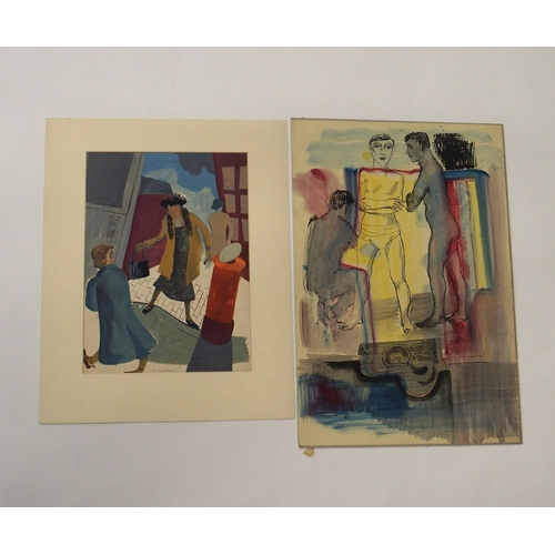 904 - WILLIAM CROSBIE RSA RGI (1915-1999)A QUANTITY OF COLOUR WORKS, MAINLY FIGURATIVE Watercolour an... 