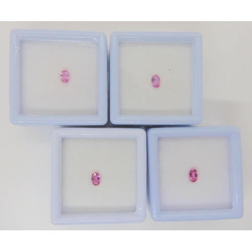 837 - Four loose unset pink sapphires of approx 0.37cts each, dimensions 6mm x 4mmPlease note full VAT is ... 