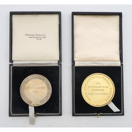 470 - Two hallmarked silver-gilt medical presentation medals, one the James Yearsley Medal (Thomas Fa... 