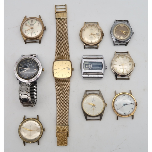 475 - An assortment of watches and watch heads, to include Ingersoll, Rotary, Timex, Freba and Rallye