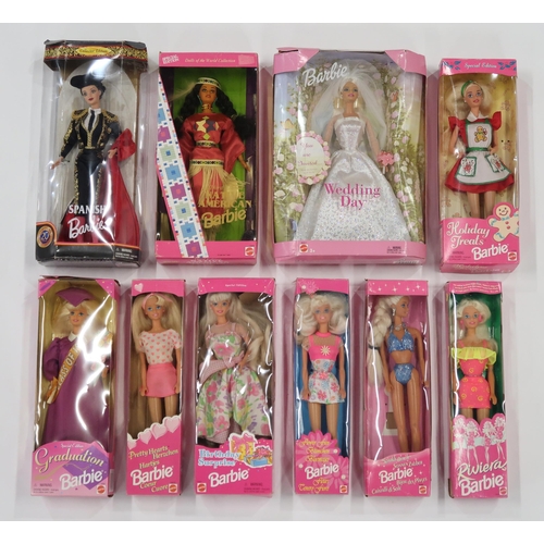 515 - Various 1990s-era Barbies, all in original boxes, to include Pretty Hearts Barbie, Graduation Barbie... 