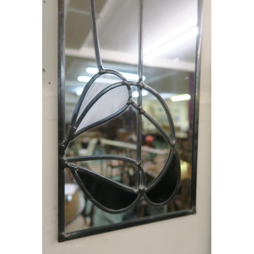 103 - A lot of two 20th century ACD glass art leaded glass Rennie Mackintosh style wall mirrors, 123cm hig... 