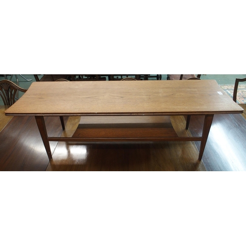 108 - A mid 20th century teak coffee table in the manner of Richard Hornby, 35cm high x 121cm long x 41cm ... 