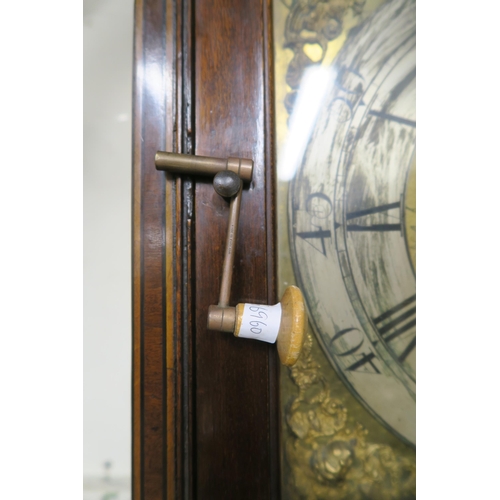 14 - A 19th century mahogany cased Matthew Wylie Paisley grandfather clock with brass and silvered dial b... 