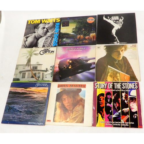 548 -  VINYL LP RECORDS a good box of pop, rock, reggae and prog rock vinyl records with Bob Marley and th... 