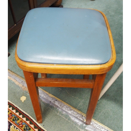 68 - A mid 20th century Formica topped table, kitchen chair and stool (3)