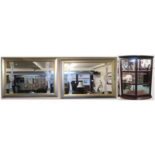 97 - A pair of 20th century silver gilt framed Rennie Mackintosh style wall mirrors, 75cm high x 105cm wi... 