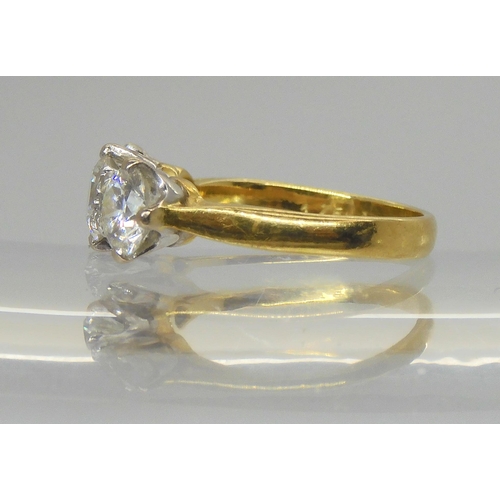 739 - A substantial 18ct gold three stone diamond ring, set with estimated approx 1.70cts of brilliant cut... 