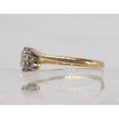 754 - A vintage 18ct and platinum twin stone diamond ring, set with estimated approx 0.40cts of old cut di... 