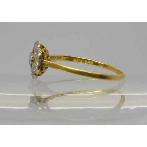 756 - An 18ct gold and platinum vintage diamond ring, set with estimated approx 0.20cts, size L, weight 1.... 