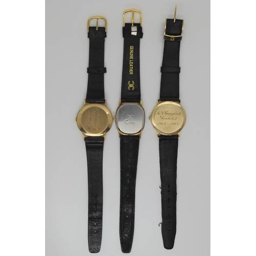 774 - Two gents 9ct gold watch heads, by Zenith and Rodania, together with a Collibri gents watch with a 1... 