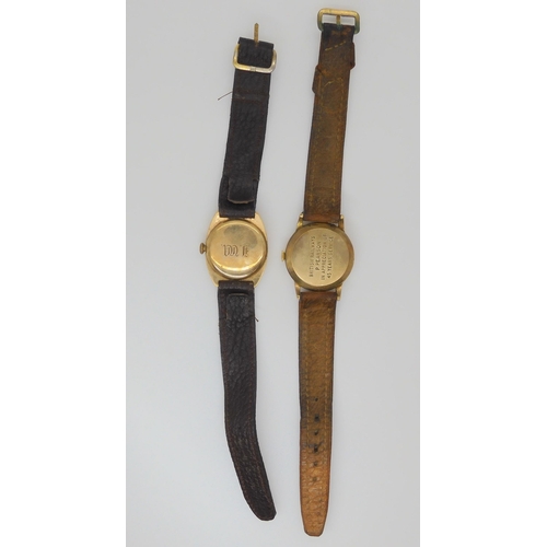 815 - A Smiths 9ct De Luxe 15 jewel retro wrist watch in original box together with a A 9ct Waltham wrist ... 