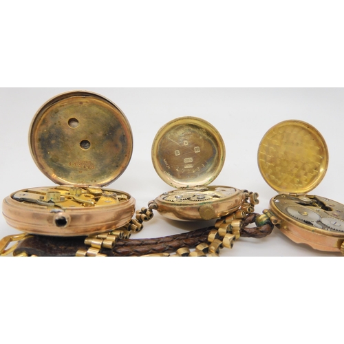 818 - An 18ct ladies watch head on rolled gold strap, a 9ct pocket watch, and five gold watch heads on rol... 