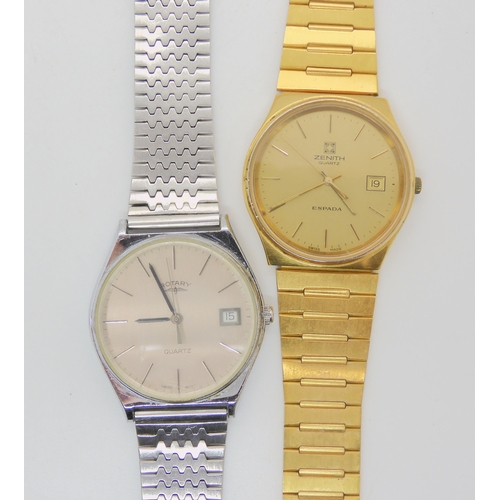 862 - Two gents watches, Zenith Espada quartz and a Rotary Quartz