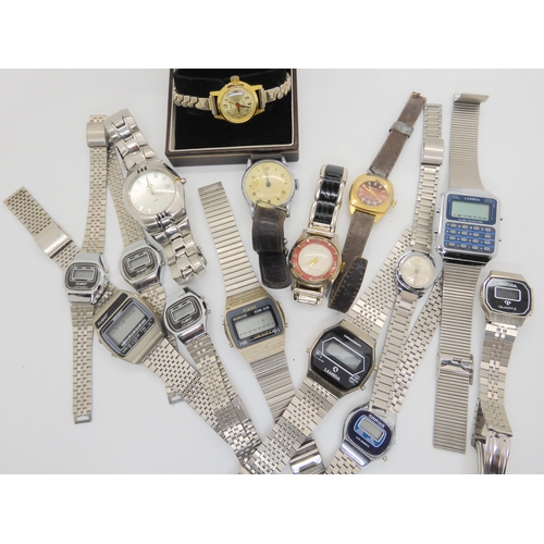 881 - A collection of fashion watches to include early digital examples